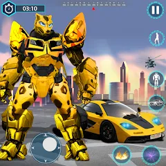 Скачать взломанную Flying Robot Transforming Game  [МОД Unlimited Money] - стабильная версия apk на Андроид