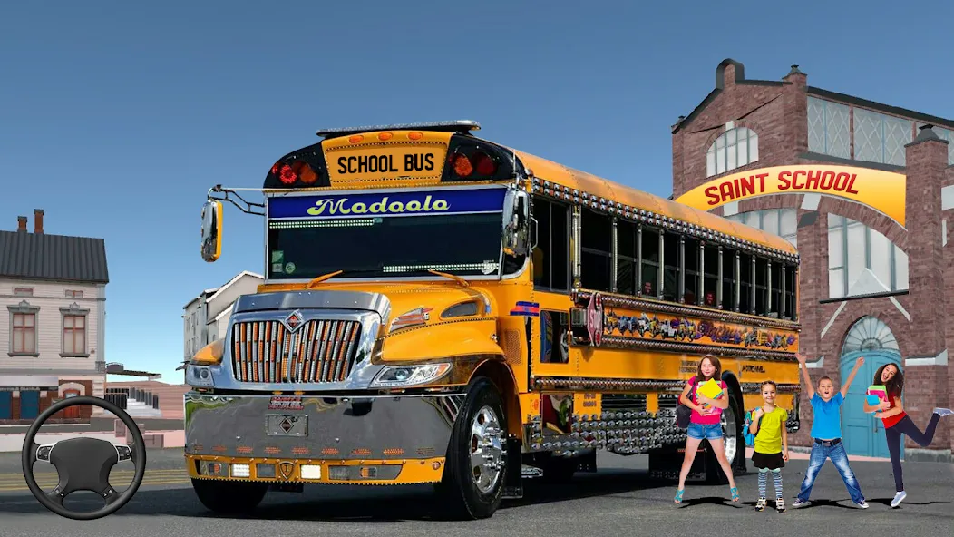 School Bus Transport Simulator (Школьный Автобусный Транспортный Симулятор)  [МОД Много монет] Screenshot 1