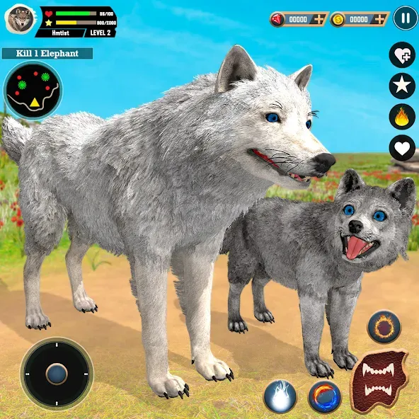 Wild Wolf Simulator Games  [МОД Много денег] Screenshot 1