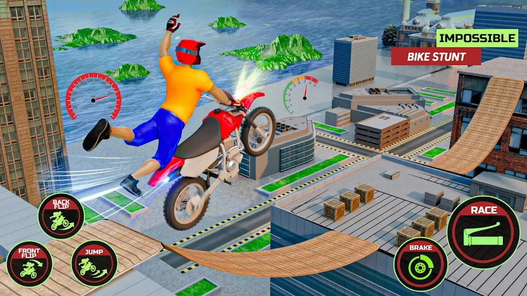 Motor Bike Stunt Racing Games (Мотор Байк Стант Гонки Игры)  [МОД Mega Pack] Screenshot 3