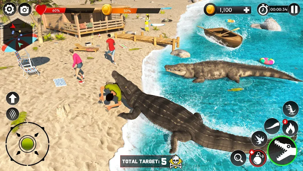 Hungry Animal Crocodile Games  [МОД Меню] Screenshot 5