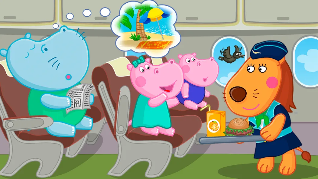 Hippo: Airport Profession Game  [МОД Много монет] Screenshot 1