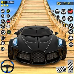 Скачать взломанную GT Car Stunt Race: Mega Ramps (Джи Ти Кар Стант Рейс)  [МОД Меню] - полная версия apk на Андроид