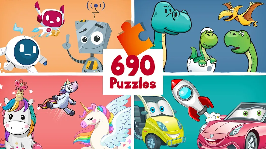 690 Puzzles for preschool kids  [МОД Много денег] Screenshot 1