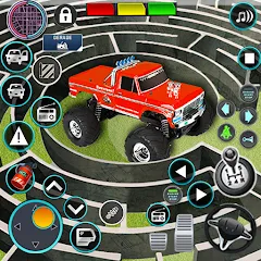 Взломанная Monster Truck Maze Puzzle Game  [МОД Много монет] - последняя версия apk на Андроид