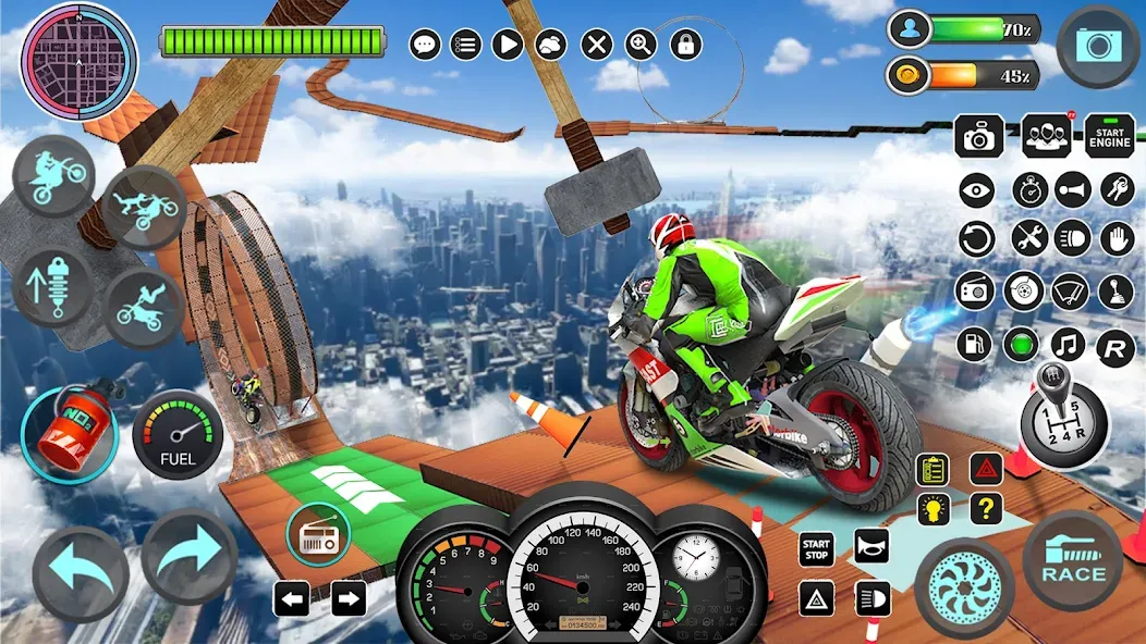 Mega Ramp Bike Stunts Games 3D  [МОД Много денег] Screenshot 2