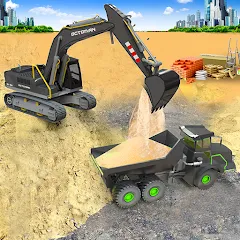 Взломанная Sand Excavator Simulator Games  [МОД Много денег] - стабильная версия apk на Андроид