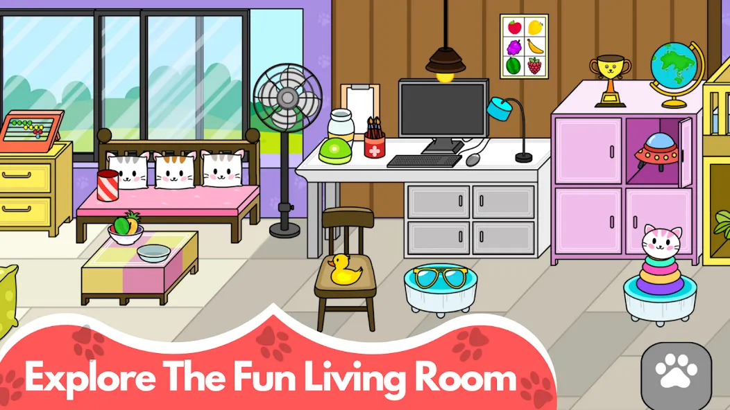 My Cat Town - Cute Kitty Games  [МОД Unlocked] Screenshot 2