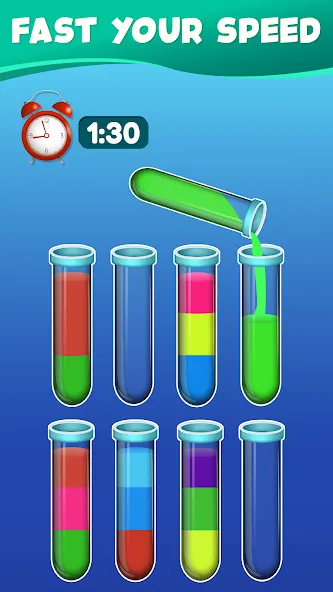 Water Sort Color Sorting games (Вотер Сорт Колор Сортинг гейм)  [МОД Все открыто] Screenshot 4