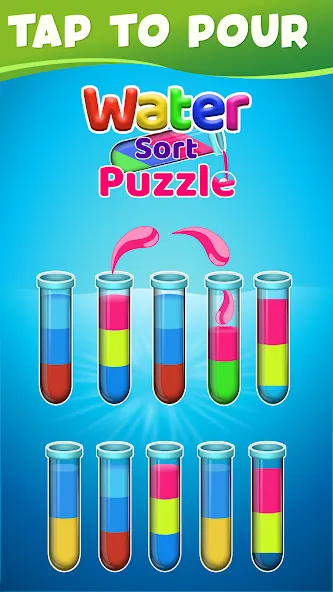 Water Sort Color Sorting games (Вотер Сорт Колор Сортинг гейм)  [МОД Все открыто] Screenshot 5