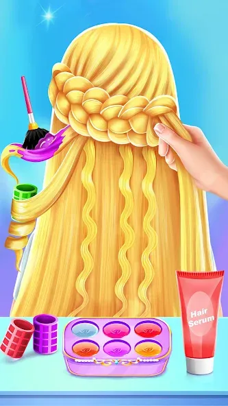 Braided Hair Salon Girls Games  [МОД Бесконечные деньги] Screenshot 2