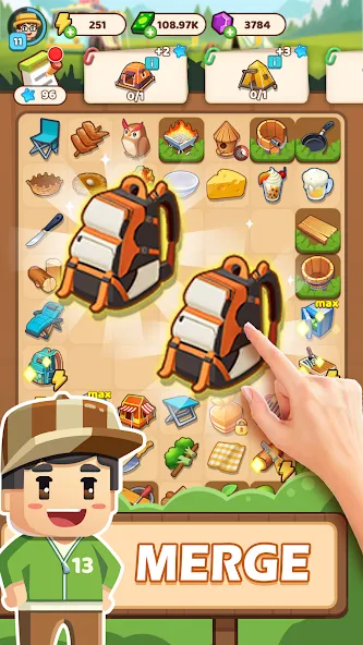 Campsite Craze: Puzzle Merge (Кемпинговая Лихорадка)  [МОД Бесконечные деньги] Screenshot 2