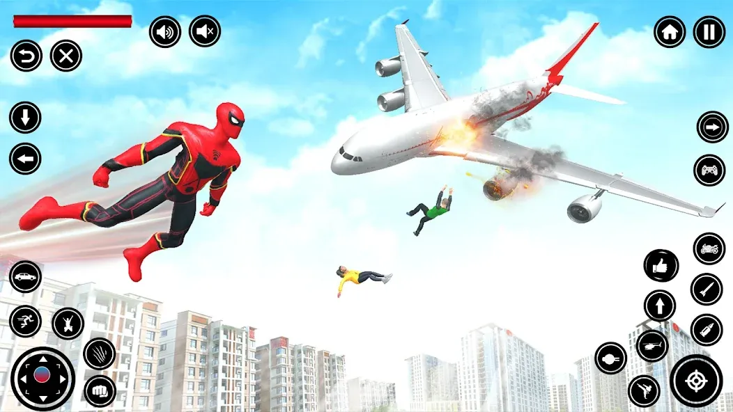 Flying Spider Rope Hero Fight (Флайинг Спайдер Роп Хиро Файт)  [МОД Menu] Screenshot 1