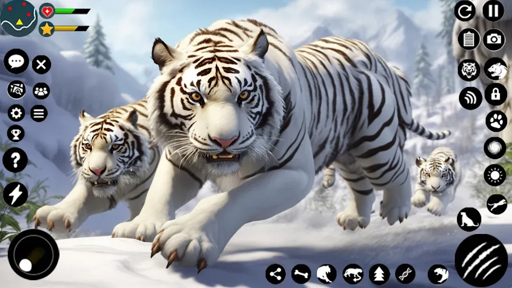 Arctic White Tiger Family Sim  [МОД Бесконечные монеты] Screenshot 1