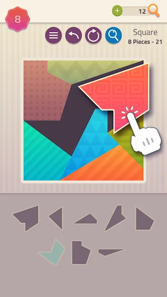 Polygrams - Tangram Puzzles (Полиграммы)  [МОД Бесконечные деньги] Screenshot 1