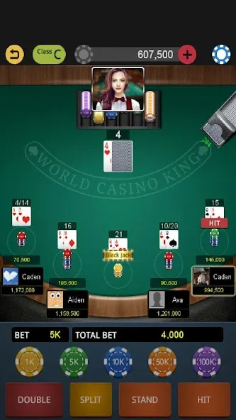 World Blackjack King  [МОД Много монет] Screenshot 1