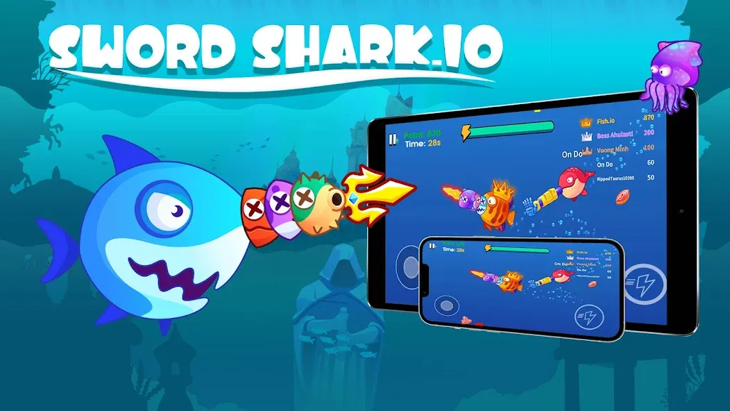 Sword Shark.io - Hungry Shark  [МОД Бесконечные деньги] Screenshot 1