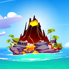 Скачать взломанную Volcano Island - Sim Game (Вулканический остров)  [МОД Все открыто] - полная версия apk на Андроид