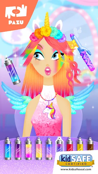 Girls Hair Salon Unicorn  [МОД Много монет] Screenshot 1