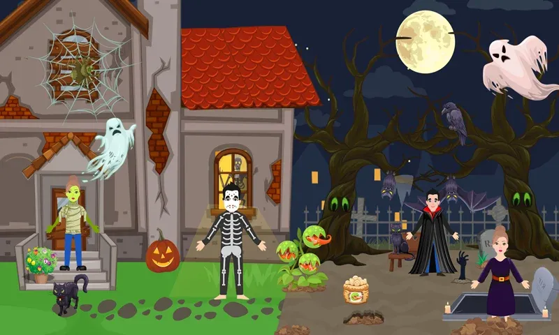 Pretend Play Halloween Party (Претендуй на Хэллоуинскую вечеринку)  [МОД Unlimited Money] Screenshot 2