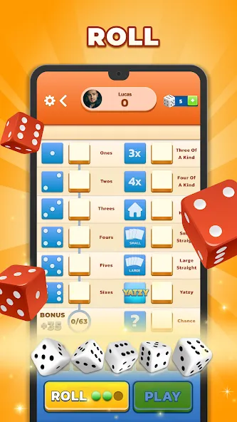 Yatzy - Fun Classic Dice Game (Ятзи)  [МОД Menu] Screenshot 3