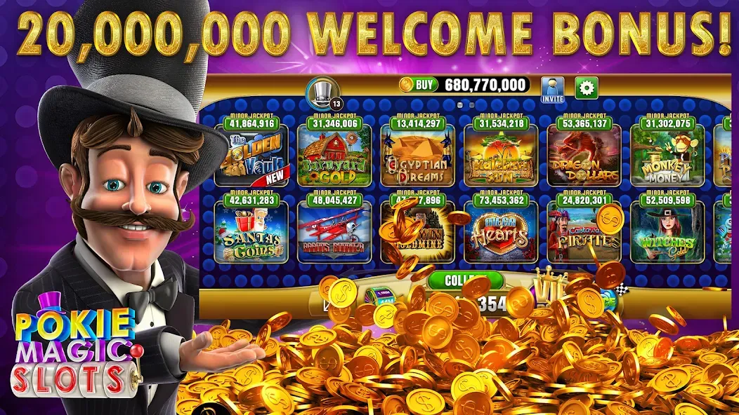 Pokie Magic Casino Slots (Поки Мэджик Казино Слоты)  [МОД Меню] Screenshot 1