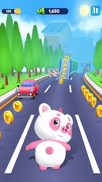 Piggy Panda Run: Fun Game  [МОД Unlimited Money] Screenshot 1