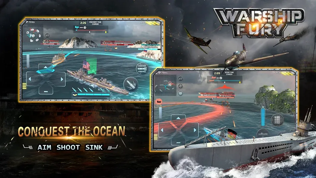 Warship Fury  [МОД Все открыто] Screenshot 3