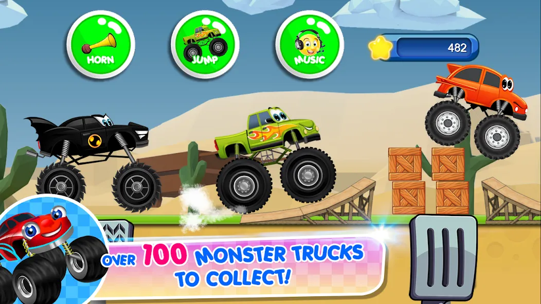 Monster Trucks Game for Kids 2 (Монстр Тракс Игра для Детей 2)  [МОД Бесконечные монеты] Screenshot 2