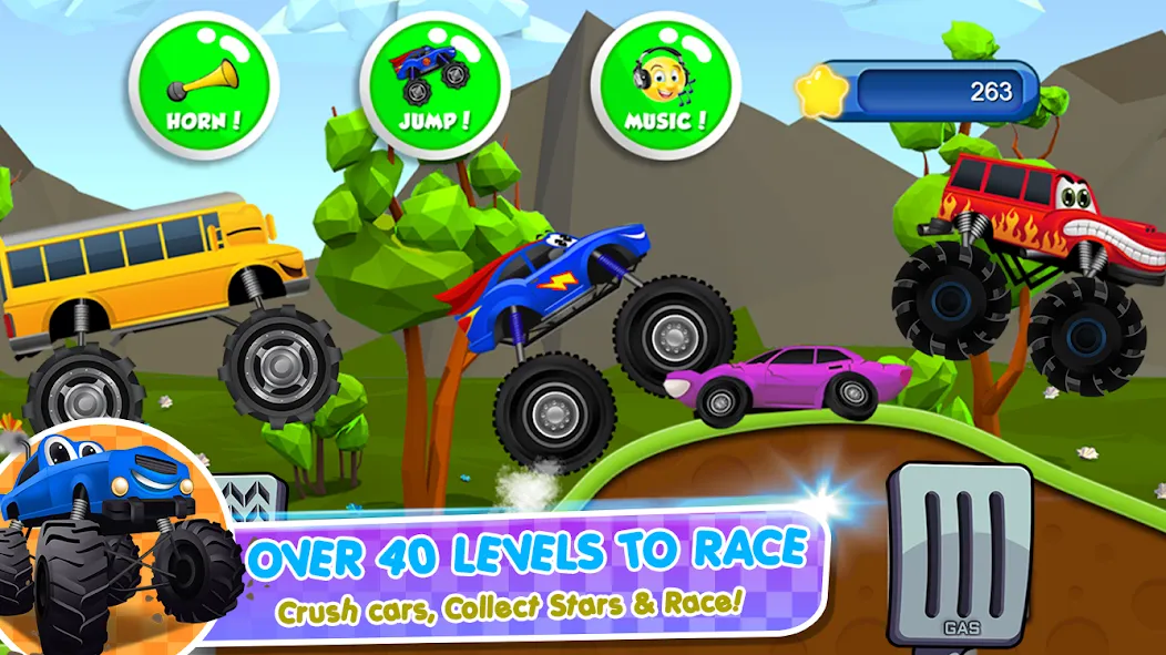 Monster Trucks Game for Kids 2 (Монстр Тракс Игра для Детей 2)  [МОД Бесконечные монеты] Screenshot 4