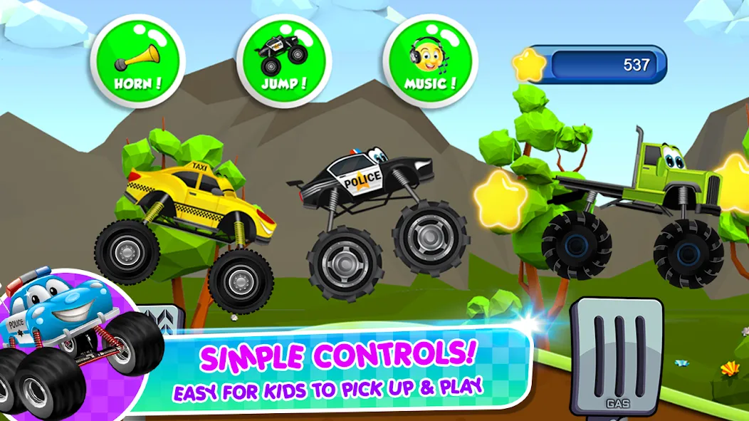 Monster Trucks Game for Kids 2 (Монстр Тракс Игра для Детей 2)  [МОД Бесконечные монеты] Screenshot 5