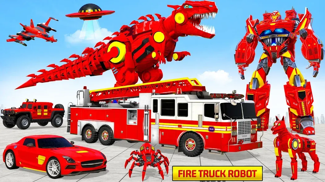 Fire Truck Robot Car Game  [МОД Unlocked] Screenshot 2