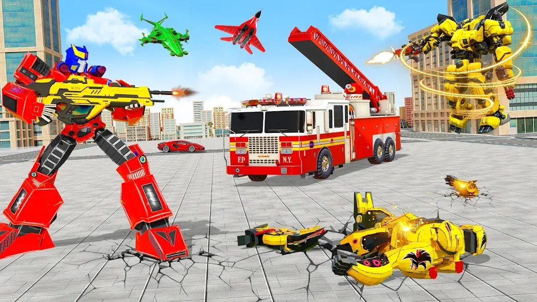 Fire Truck Robot Car Game  [МОД Unlocked] Screenshot 5