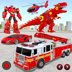 Взломанная Fire Truck Robot Car Game  [МОД Unlocked] - стабильная версия apk на Андроид