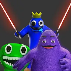 Скачать взломанную Grimace monster playground (Батл Плейграунд Монстерс)  [МОД Unlocked] - стабильная версия apk на Андроид