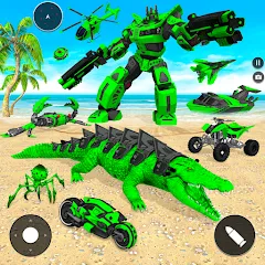 Взломанная Crocodile Animal Robot Games  [МОД Все открыто] - стабильная версия apk на Андроид