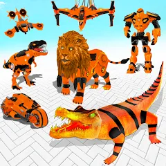 Взломанная Robot Game Transform Crocodile  [МОД Unlimited Money] - последняя версия apk на Андроид