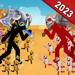 Взломанная Stickman Battle 2: Empires War (Стикмен Битва 2)  [МОД Все открыто] - полная версия apk на Андроид