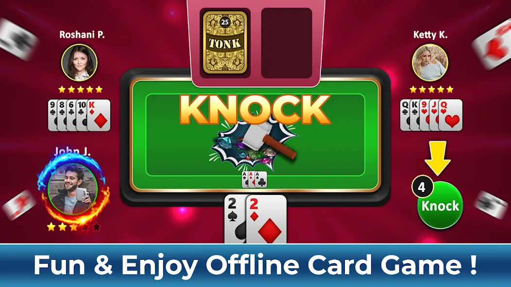 Tonk Rummy Card Game (Тонк Рамми карточная игра)  [МОД Меню] Screenshot 5