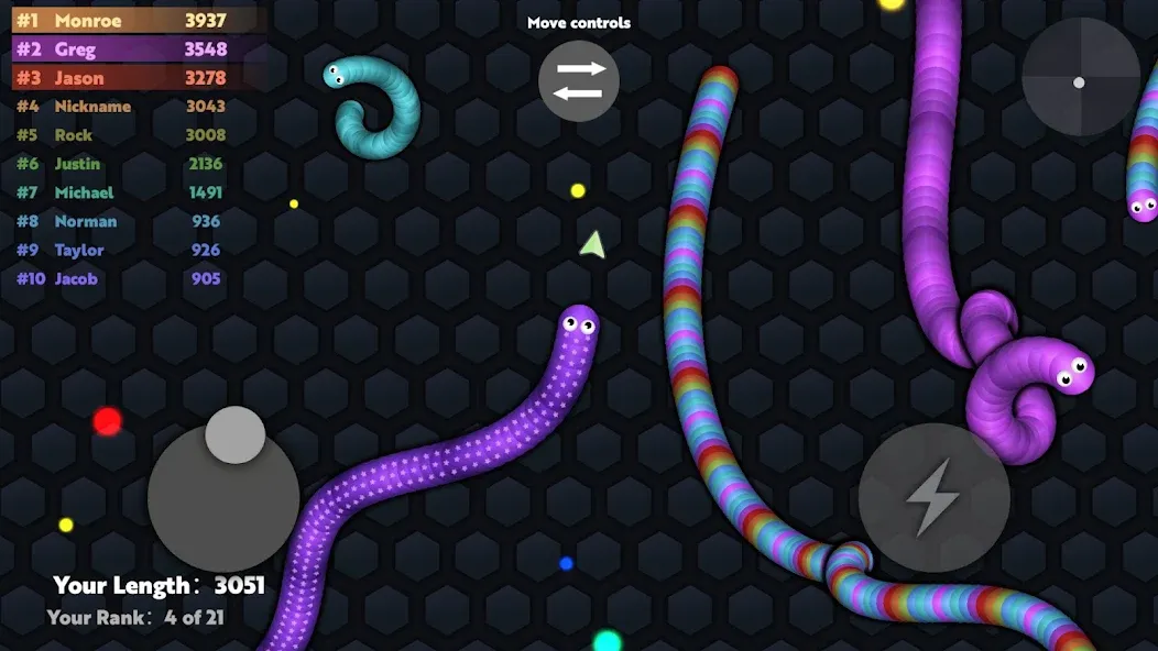 Slide.io - Hungry Snake Game  [МОД Бесконечные деньги] Screenshot 3