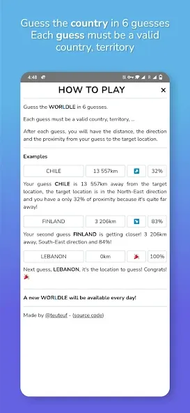 Worldle - Guess the Country (Ворлдле)  [МОД Unlocked] Screenshot 3