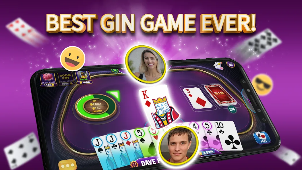 Gin Rummy Elite: Online Game (Джин Рамми)  [МОД Меню] Screenshot 1