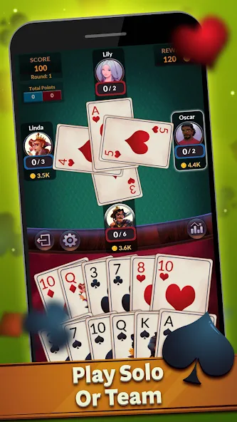 Spades - Offline Card Games (Спейдс)  [МОД Меню] Screenshot 2