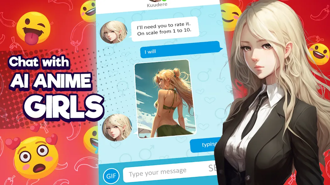 Anime Girlfriend - AI Chat (Аниме Грлфренд)  [МОД Unlimited Money] Screenshot 1