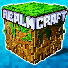 Взломанная Mini Block Craft Realm Craft (РеалмКрафт)  [МОД Много монет] - стабильная версия apk на Андроид