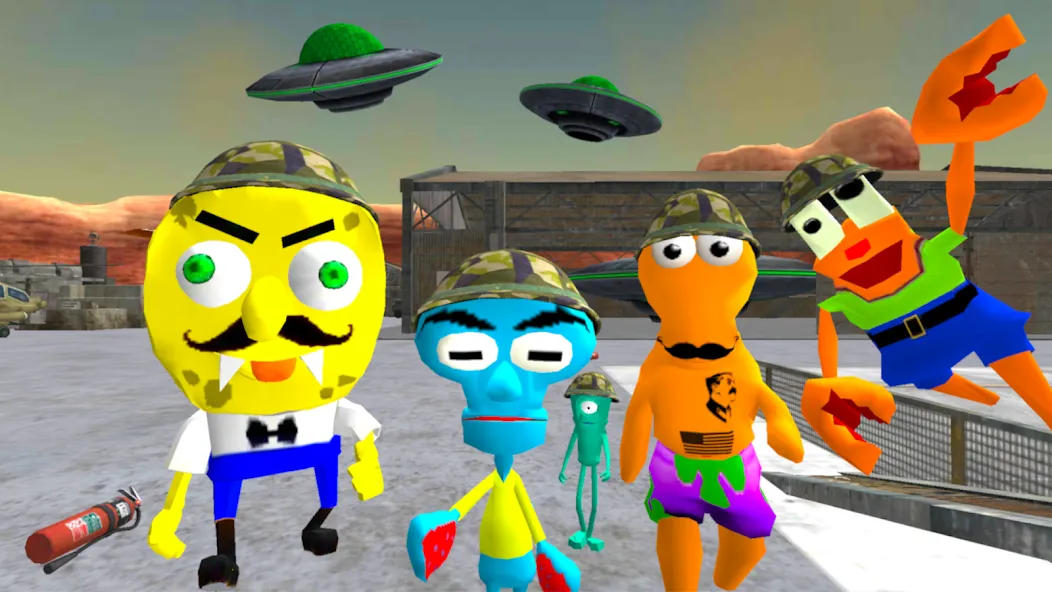 Sponge Area 51. Neighbor Alien  [МОД Бесконечные деньги] Screenshot 1