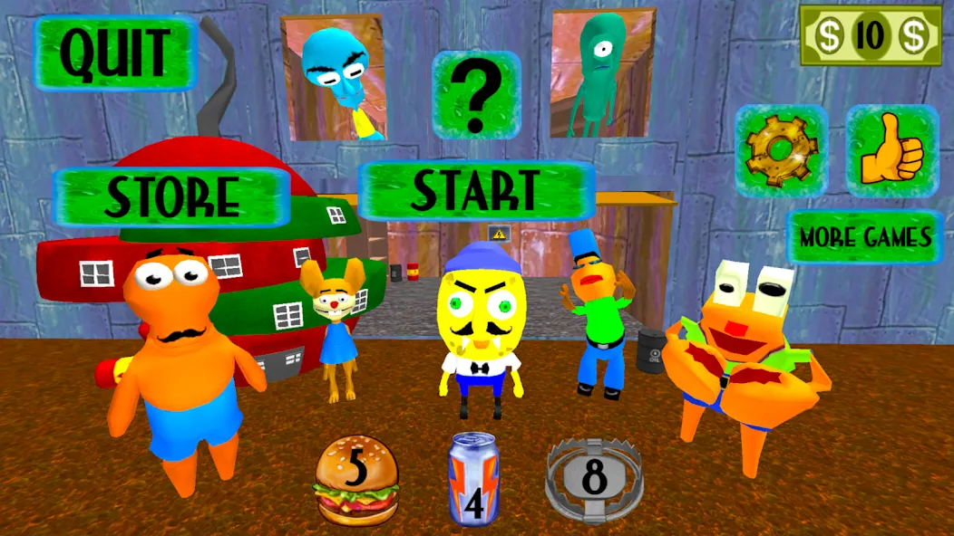 Sponge Neighbor Escape 3D (Спонж Сосед Побег 3D)  [МОД Mega Pack] Screenshot 5