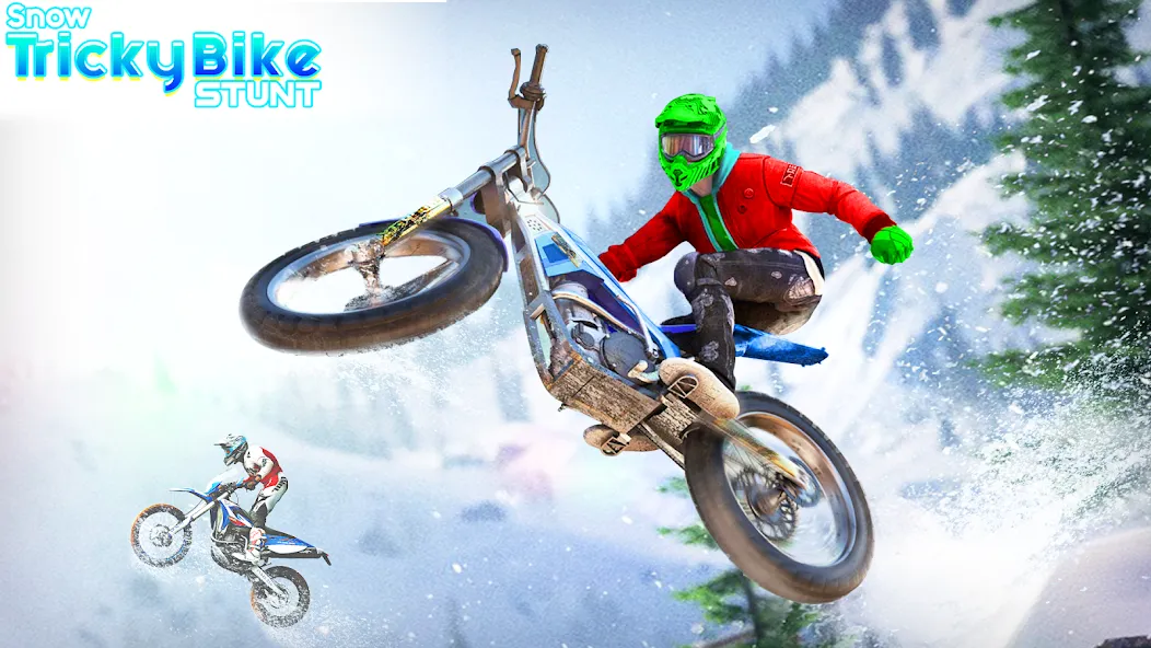 Snow Tricky Bike Stunt Race 3D  [МОД Unlocked] Screenshot 1