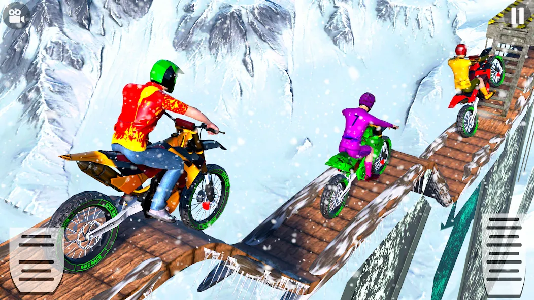 Snow Tricky Bike Stunt Race 3D  [МОД Unlocked] Screenshot 4