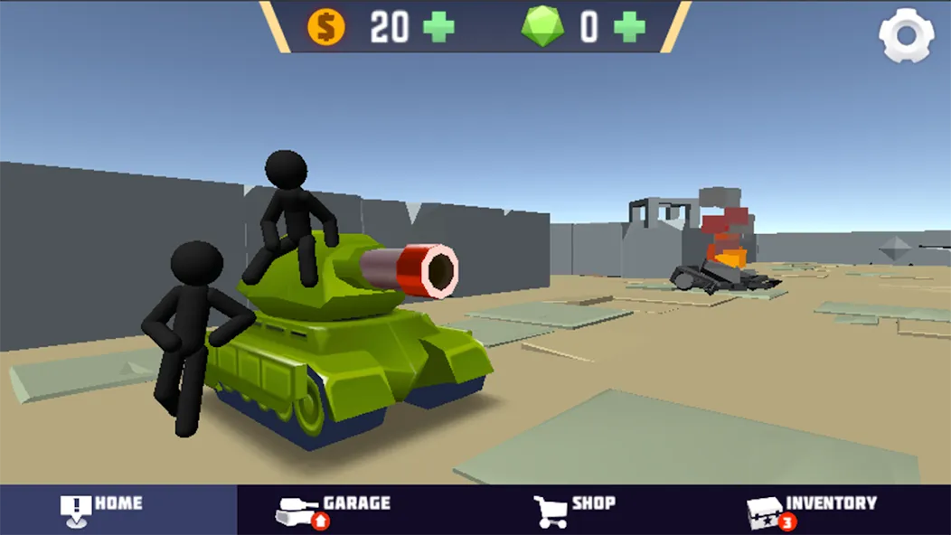 Stickman Tank Battle (Стикмен Танк Баттл)  [МОД Все открыто] Screenshot 1